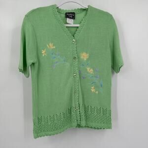 Southern Lady Womens Sweater Size S‎ Cottagecore Embroidered Grandmacore Dainty